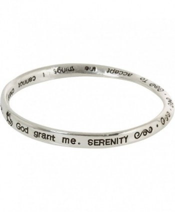 Heirloom Finds Serenity Prayer Silver Tone Twist Bangle Recovery Bracelet - CR119K67HO9