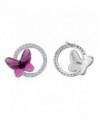 EleQueen Sterling Butterfly Earrings Swarovski in Women's Stud Earrings