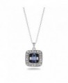 Colon Cancer Awareness Classic Silver Plated Square Crystal Necklace - CQ11KEPG6O7