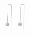 Cubic Zirconia Dangle Earring- LicLiz Threader Drop Earrings with 3D Sparkling CZ and Long Drop Chain - CI187I49AAI