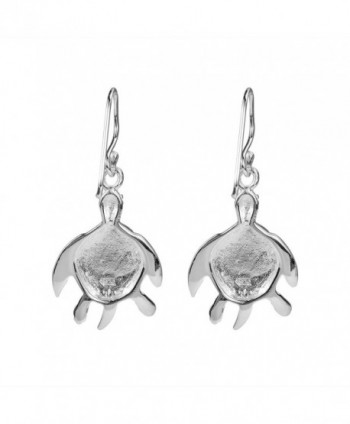 Turtle Triquetra Finish Sterling Earrings in Women's Drop & Dangle Earrings