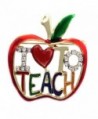 cocojewelry I LOVE To TEACH Apple Brooch Pin Necklace Pendant Gift for Teachers - C011Q7WOYM7