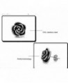 Casoty Jewelry Sterling Silver Rose Flower Stud earrings Stainless Steel Jewelry earrings - C211QYN0RB1