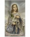 Saint Maria Goretti 3/4-inch Pewter Medal Pendant Necklace with Holy Card - CY117J9IEMN