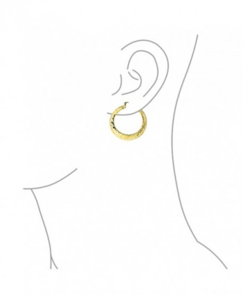 Bling Jewelry Polished Hammered Earrings in Women's Hoop Earrings