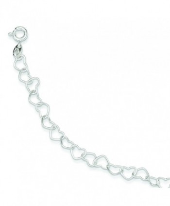 Sterling Silver 7inch Polished Fancy Heart Link Bracelet - CB1157354R1