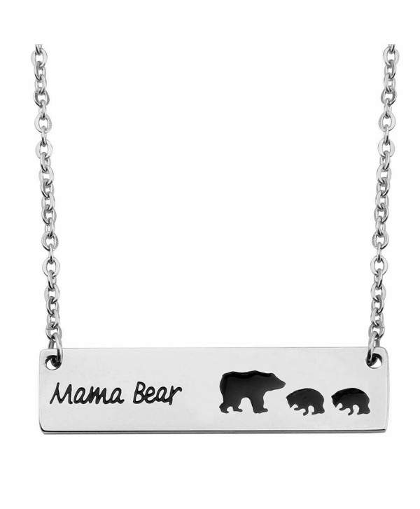 KUIYAI Sweet Family Mama and Baby Bear Necklace Bracelet Bangle Gift for Mothers - bar 2 cubs - CS17Z5QLY0R