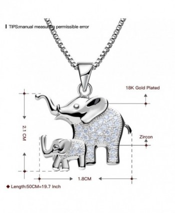 Elephant Pendant Necklace Platinum Jewelry