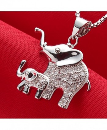 Elephant Pendant Necklace Platinum Jewelry in Women's Pendants