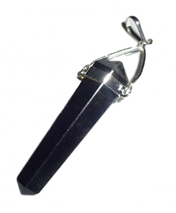 1pc Premium Black Obsidian Crystal Healing Cut Gemstone Point Pendant ...