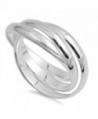 Sterling Silver Plain Russian Wedding Ring Trinity Interlocking Rolling Band 9mm ( Size 4 to 13) - C4118R4VFT3