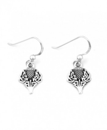 Scottish Spirit of Alba Thistle Celtic Knot Art Sterling Silver Earrings by Courtney Davis - CB1145I1HCF