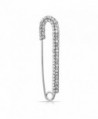 Bling Jewelry Clear Crystal Social Awareness Safety Pin Brooch Silver Plated - CO11BHNX0G7