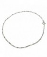 Sterling Silver Singapore Nickel Free Chain Anklet Italy - CT11JKS08CP