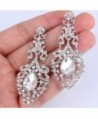 EVER FAITH Hollow out Chandelier Silver Tone in Women's Drop & Dangle Earrings