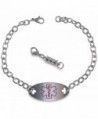 Max Petals - Type 1 Diabetes Women's Medical Alert ID Identification Bracelet + Optional Magnetic Clasp - CZ12N0D0VNW