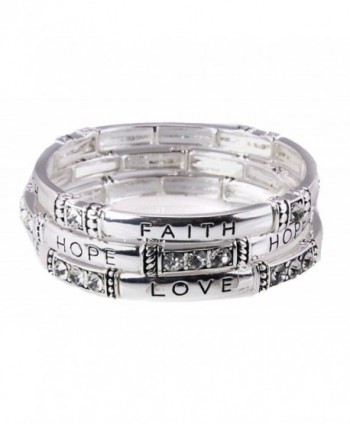 4030871 3 Piece Stacking Stretch Bracelet Set Faith Hope Love 1st Corinthians 13 Scripture Christian - C311DRB6BKJ