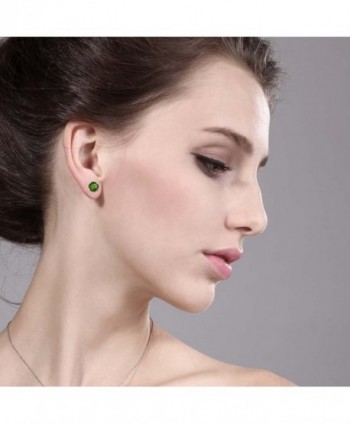 GemStoneKing Fashion Earrings Diopside 4 prong