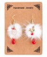 Fystir Colorful Christmas Dangle Earrings Set for Women Girls Stockings White Snowflake - 2 Pairs - CS187ZWKZOU