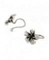 NOVICA Plumeria Flower Sterling Frangipani in Women's Cuffs & Wraps Earrings