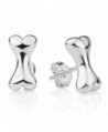 925 Sterling Silver Little Bone High Polished Dog Lovers Post Stud Earrings 12 mm - CN17XXDGT5H
