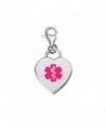 Divoti Custom Engraved Adorable Heart 316L Medical Alert Charm w/ Lobster Clasp - Violet - C412ICFWS8X