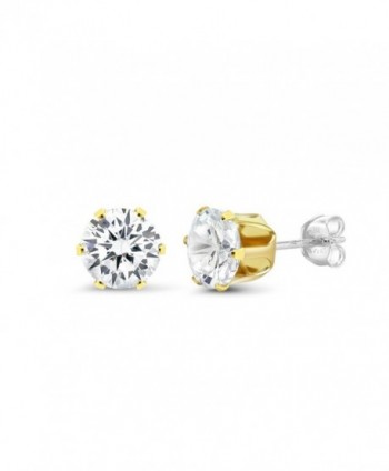 Sterling Silver Yellow Zirconia Earrings in Women's Stud Earrings