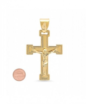 Milgrain Bordered Crucifix Microfiber Polishing in Women's Pendants