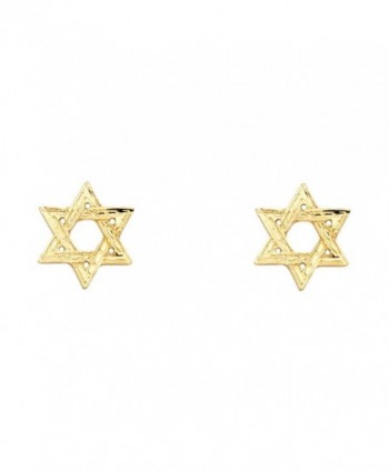 14k Yellow Gold Star of David Stud Earrings (10 X 10mm) - C61229I7569