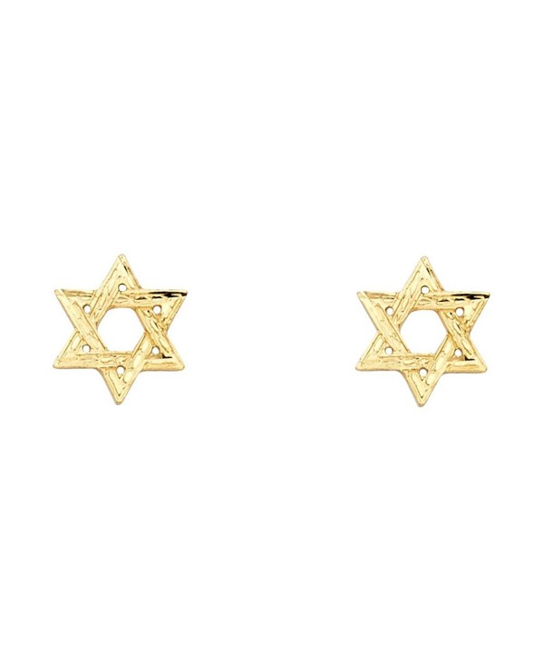 14k Yellow Gold Star of David Stud Earrings (10 X 10mm) - C61229I7569