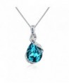 Osiana "Ocean Star" Drop-Tear Swarovski Crystal Pendant Necklace Fashion Jewelry Gifts for Women - Aqua - CE12J7SI53B
