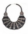 TAZZA HEMATITE SEED BEAD ETHNIC STATEMENT NECKLACE FWNK-1611-10 - CV182ER7YE5