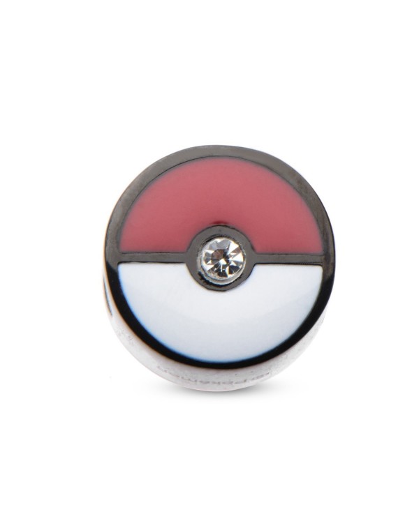 Pokemon Pokeball Black PVD Plated Bead Stainless Steel Charm - CL12H3FV83J