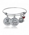 Happy Birthday Bangles- Cake Cheer Live Laugh Love Charms Bangle Bracelets- Gifts For Her - C61895H8R3C