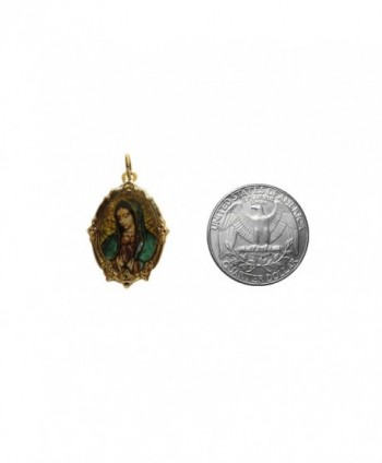 Guadalupe Gold tone Frame shapped Catholic Handmade in Women's Pendants