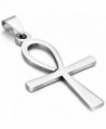 Oidea Womens Mens Stainless Steel Egyptian Ankh Pendant Necklace with Chain Included - CK12GSAKHRH