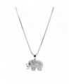 chelseachicNYC Crystal Raised Trunk Lucky Elephant Necklace - C7129QUROBT