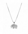 chelseachicNYC Crystal Raised Trunk Lucky Elephant Necklace - C7129QUROBT