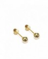 Women's 14k Yellow Gold Ball Stud Earrings with Screw Back 2mm- 3mm- 4mm- 5mm- 6mm available - C212IIVO0YB