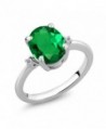 Emerald Sterling Silver 3 Stone Womens - CA11PH5JR95