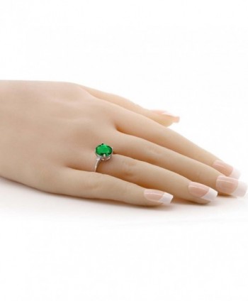 Emerald Sterling Silver 3 Stone Womens in Women's Statement Rings