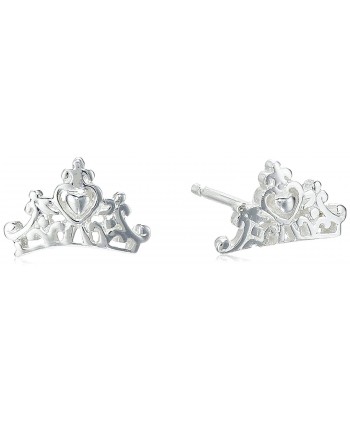 Disney Princess Crown Post Stud Earrings - Silver - CZ11VS89QRD