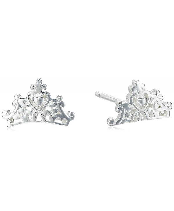 Disney Princess Crown Post Stud Earrings - Silver - CZ11VS89QRD