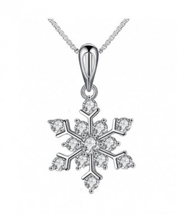 Coolsome Snowflake Necklace Sparking Zirconia - White - CT129QKC0IB