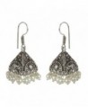 MuchMore Oxidized Silver Plated Brass Indian Pearl Jhumki Earrings Partywear Jewelry - CR1855KTT9I