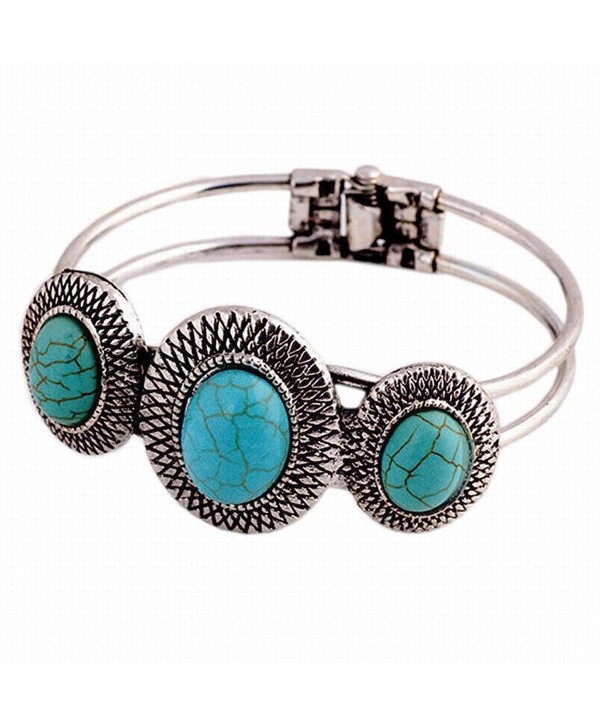 Bolayu Lady Cute Bracelet Turquoise Circle Bohemian Style Retro Plating - CW12L2WJU75