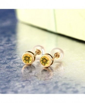 0 52 Round Yellow Citrine Earrings