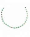 Sterling Silver Chrysoprase Chain Necklace Soft Green Faceted Gemstones Silvertone Chain- 18" - CU11D34NNV5
