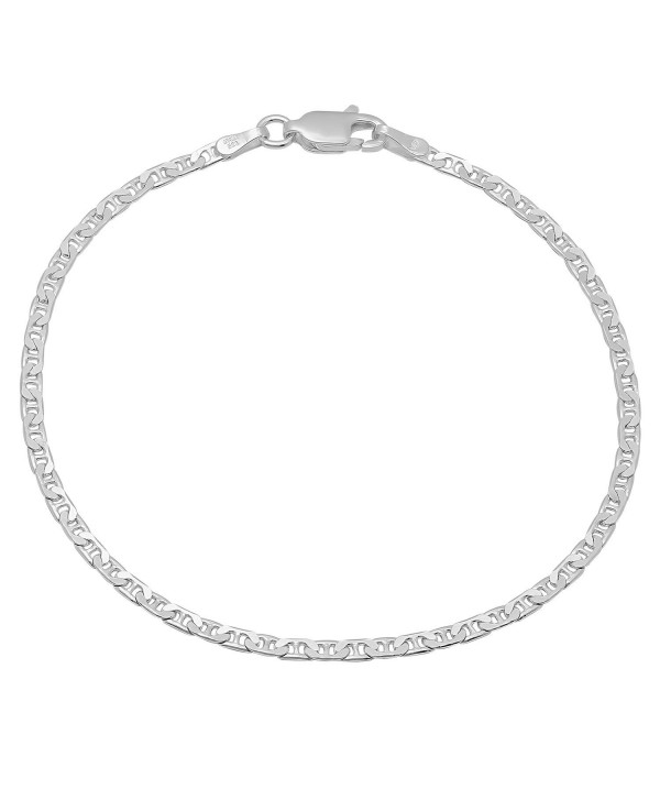 Small 2.4mm Real 925 Sterling Silver Nickel-Free Italian Mariner Chain ...