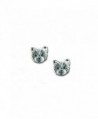 Sterling Silver Yorkie Puppy Post Earrings by The Magic Zoo - CO129X8E5RF